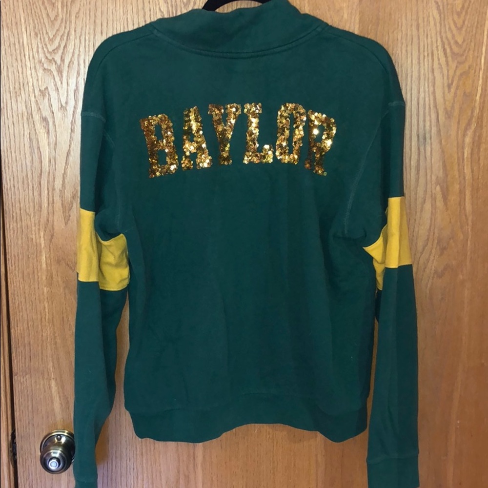 Pink Baylor college half zip up.